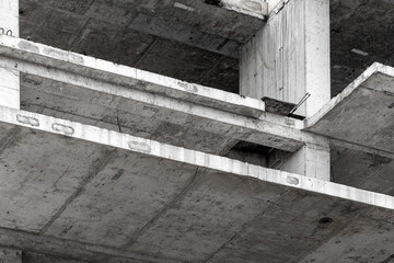 Under construction concrete structure building
