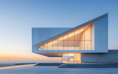 Fototapeta premium Minimalist modern architecture and spatial structure