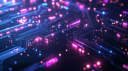 Fototapeta premium Abstract Circuit Board with Glowing Lines