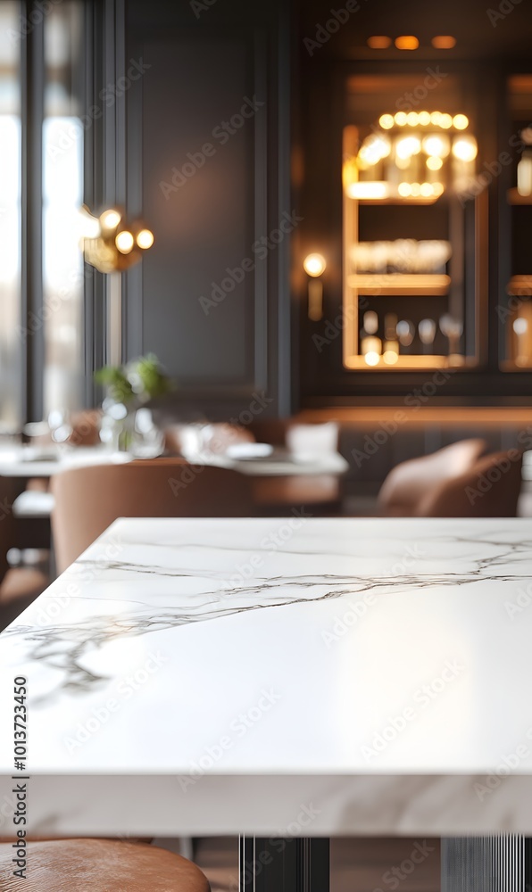 Poster 1. **sophisticated space:** create an image showcasing a pristine white stone marble table top, high