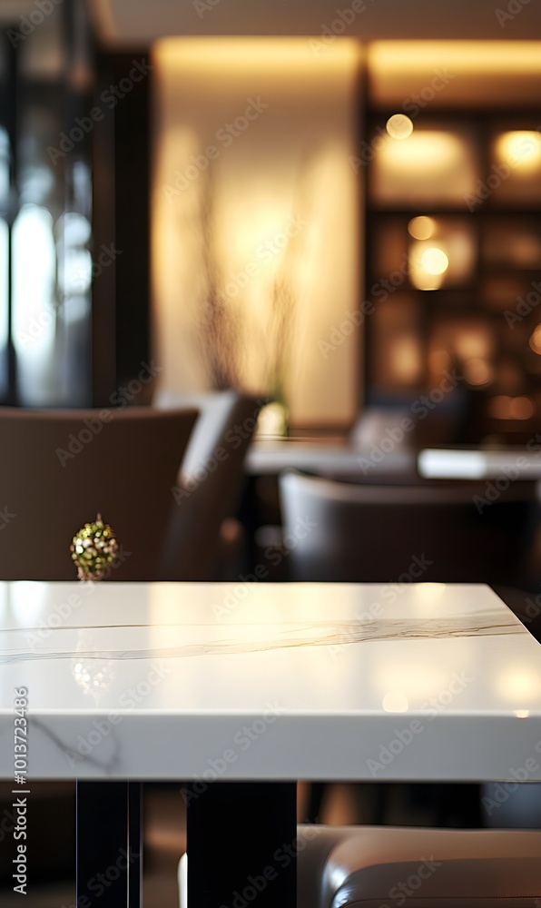 Poster 1. **sophisticated space:** create an image showcasing a pristine white stone marble table top, high