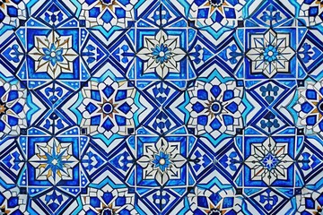 Abstract white and blue geometric pattern ideal for backgrounds, textiles, and graphic designs