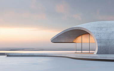 Minimalist modern architecture and spatial structure