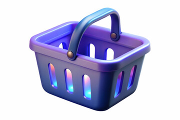 Flat Cyber Monday Shopping Basket with Glowing Lines: Futuristic Digital E-commerce Concept in Vector Illustration for Smart Business Marketing