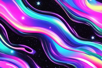 Vibrant cosmic swirl texture with neon lights