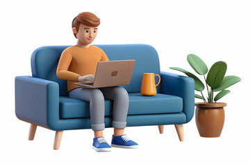 Flat Candid Shopper Browsing Cyber Monday Deals at Home: Casual Scene of Focused Online Shopping on Laptop