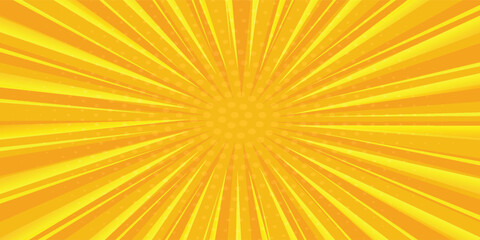 Pop art yellow comics book cartoon magazine cover. Cartoon funny retro pattern strip mock up. Vector halftone illustration.