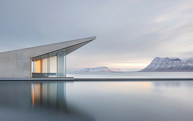 Minimalist modern architecture and spatial structure