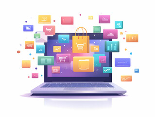 Flat Floating Tech Gadget with Glowing Cyber Monday Price Tag - Ideal for E-commerce Promotions and Infographics