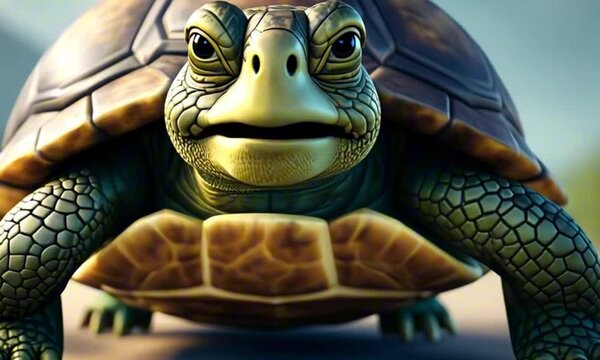 3d turtle cartoon character digital art