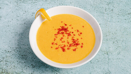Soup bowl top view