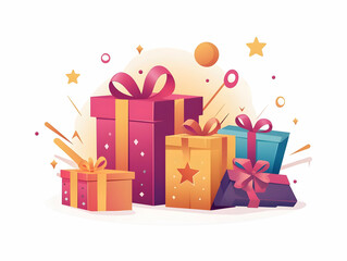 Flat Floating Gift Card and Glowing Discount Tag Frame for Cyber Monday Holiday Sales - Minimalist Promotional Design with Copy Space