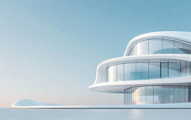 Fototapeta premium Minimalist modern architecture and spatial structure