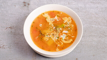 Soup bowl top view