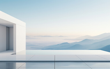 Obraz premium Minimalist modern architecture and spatial structure 