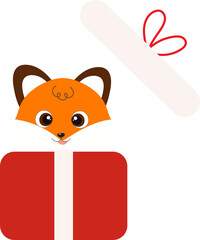 Cute Little fox in a Santa Suit