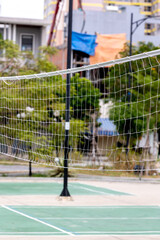 Volleyball net in the yard