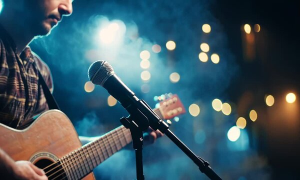 headless jumping person guitar acoustic instrument singer microphone performance concert body fragment Video