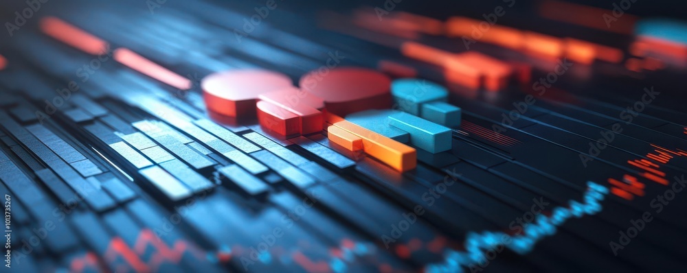 Aufkleber abstract digital background featuring colorful geometric shapes and a vibrant design with a focus on