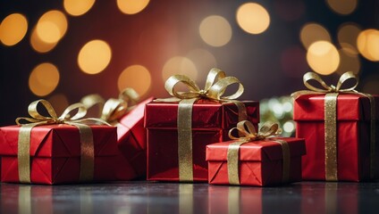 Modern red Christmas gifts