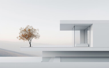 Minimalist modern architecture and spatial structure
