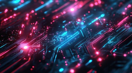 Fototapeta premium Neon Circuitry Abstract