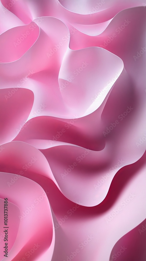 Aufkleber abstract pink flowing waves with soft curves, close-up view. artistic background concept