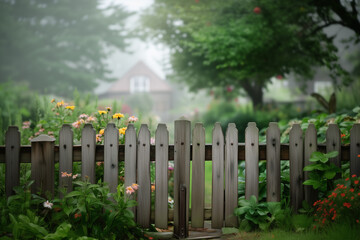 Charming Garden Gate in Mist