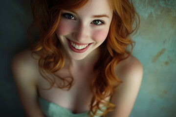 Fototapeta premium Radiant Smile of Natural Beauty