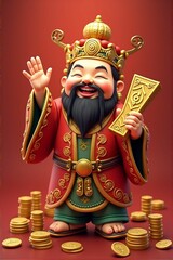 Fototapeta premium The Chinese God of Wealth, I wish you fortune