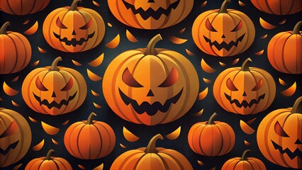 Pumpkin pattern background for Halloween.