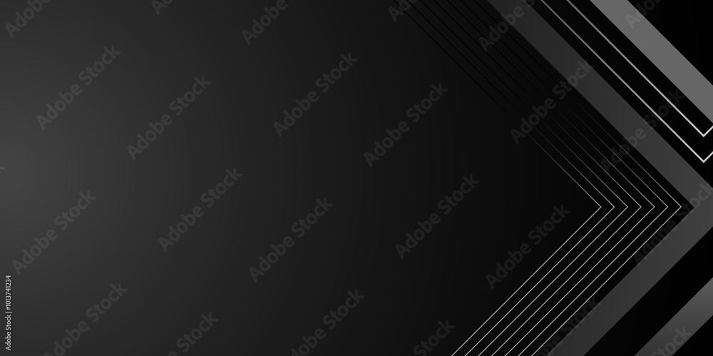 Poster black abstract background with 3d overlaps shadow layer background. dark black neutral abstract back
