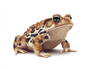Naklejka premium Serene Minimalist Paper Cut Style American Toad Illustration on White Background