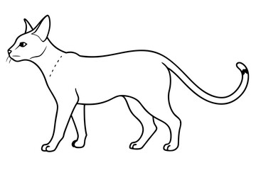 Fototapeta premium Sleek Serval Cat Silhouette Creeping Through Savannah Grass Vector Art 