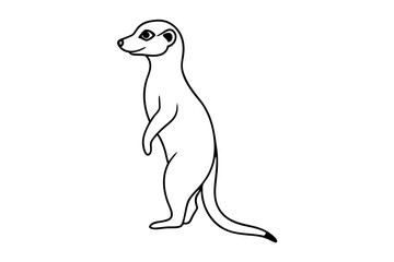 Explore the Fascinating World of a Meerkat Standing Upright Illustrated in Vector Art
