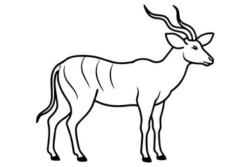 Obraz premium Stunning Vector Outline of a Proud Kudu Displaying Its Impressive Long Horns 