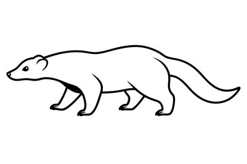 Vector Design Depicting a Confident Honey Badger Walking with Its Head Elevated
