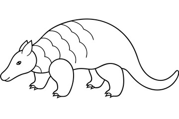 Ground Pangolin Walking in Vector Illustration A Detailed Outline of Its Movements and Habitat

