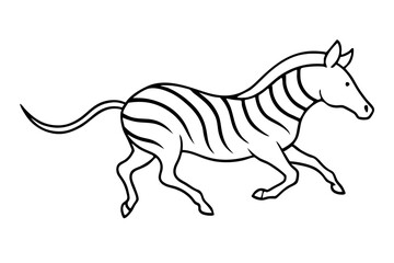 Fototapeta premium Dynamic Vector Art of a Zebra Sprinting Capturing the Energy of African Savanna Wildlife 