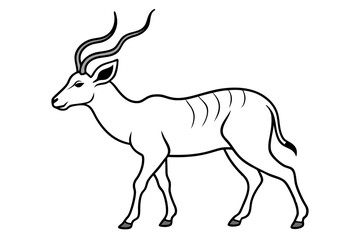 A Kudu Walking Gracefully in the Wild with Elegant Horns and Head Held High
