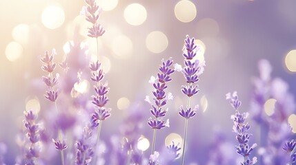 Obraz premium Colorful Bokeh Lights on flowers Purple Background. Party, Holiday, Festival. 
