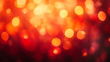Fototapeta premium Orange Bokeh Lights on Background. Party, Holiday, Festival.