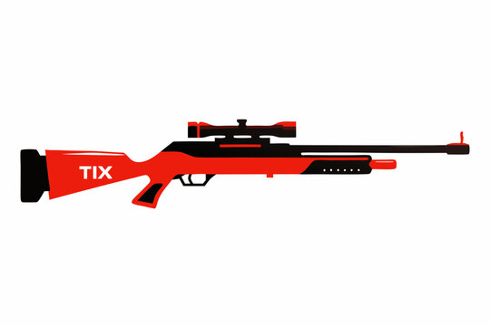 red and black sniper rifle with scope clip art preview