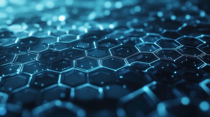 Abstract Blue Hexagon Pattern