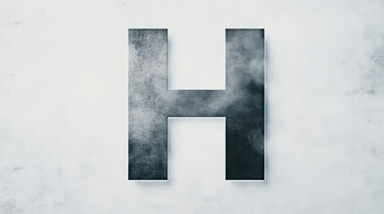 A sleek, dark grey letter 'H' against a simple white background, creating a minimalist and modern aesthetic.