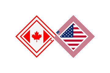 Naklejka premium deal concept. canadian english and american english language translation icon. vector illustration isolated on white background