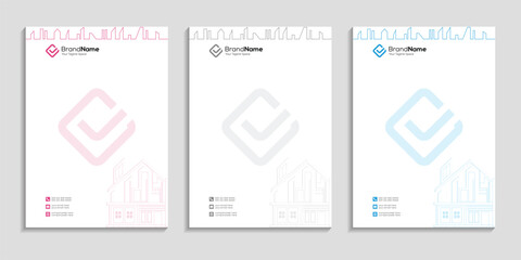 Architecture Construction Building Corporate Letterhead Design 