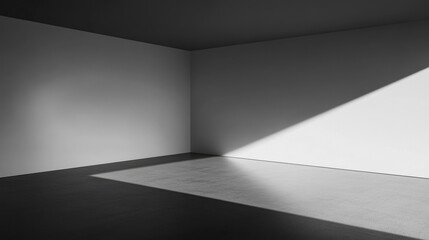 Natural light casting shadows in a minimalist room during the afternoon