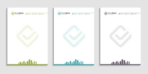 Construction Building Corporate Letterhead Template Vector Design 