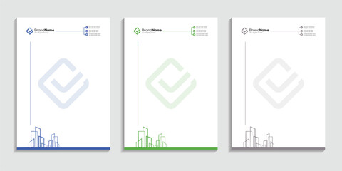 Architecture Construction Building Corporate Letterhead Template Vector Design 